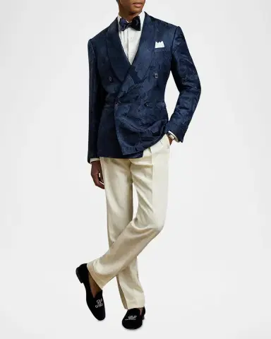 Ralph Lauren Purple Label NM x RL French Cuff Linen Tuxedo Shirt | Thumbnail 2 Ralph Lauren Purple Label NM x RL French Cuff Linen Tuxedo Shirt | Thumbnail 2