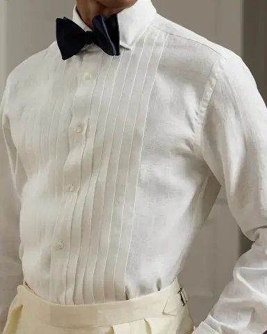 Ralph Lauren Purple Label NM x RL French Cuff Linen Tuxedo Shirt | Thumbnail 6 Ralph Lauren Purple Label NM x RL French Cuff Linen Tuxedo Shirt | Thumbnail 6