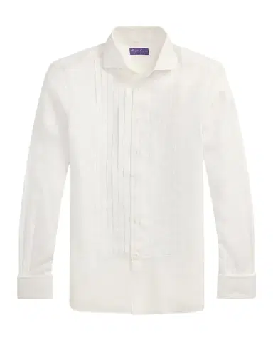 Ralph Lauren Purple Label NM x RL French Cuff Linen Tuxedo Shirt | Thumbnail 1 Ralph Lauren Purple Label NM x RL French Cuff Linen Tuxedo Shirt | Thumbnail 1