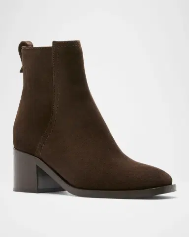 La Canadienne Jordan Suede Square-Toe Zip Booties | Thumbnail 2 La Canadienne Jordan Suede Square-Toe Zip Booties | Thumbnail 2