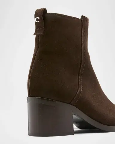 La Canadienne Jordan Suede Square-Toe Zip Booties | Thumbnail 3 La Canadienne Jordan Suede Square-Toe Zip Booties | Thumbnail 3