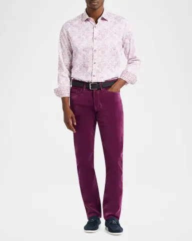 Robert Graham Men's Celestial Velvety Slim Five-Pocket Pants | Thumbnail 2 Robert Graham Men's Celestial Velvety Slim Five-Pocket Pants | Thumbnail 2