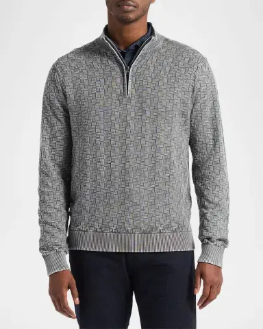 Robert Graham Men's Aubin Jacquard Knit Quarter-Zip Sweater | Thumbnail 4 Robert Graham Men's Aubin Jacquard Knit Quarter-Zip Sweater | Thumbnail 4