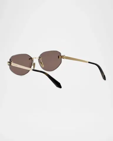 BVLGARI Serpenti Forever Rimless Oval Metal Sunglasses | Thumbnail 2 BVLGARI Serpenti Forever Rimless Oval Metal Sunglasses | Thumbnail 2