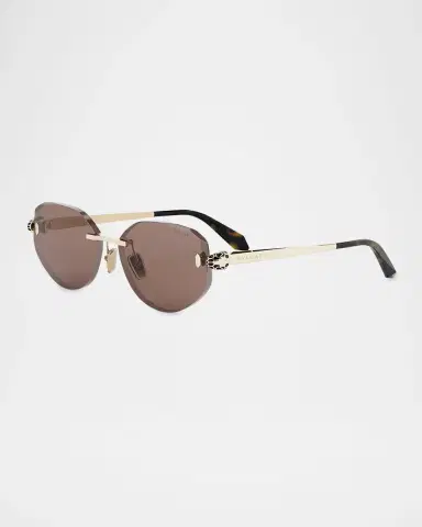 BVLGARI Serpenti Forever Rimless Oval Metal Sunglasses | Thumbnail 3 BVLGARI Serpenti Forever Rimless Oval Metal Sunglasses | Thumbnail 3