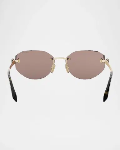 BVLGARI Serpenti Forever Rimless Oval Metal Sunglasses | Thumbnail 5 BVLGARI Serpenti Forever Rimless Oval Metal Sunglasses | Thumbnail 5