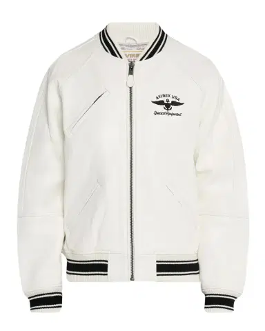 AVIREX Men 's Stadium Embroidered Leather Varsity Jacket | Thumbnail 1 AVIREX Men 's Stadium Embroidered Leather Varsity Jacket | Thumbnail 1