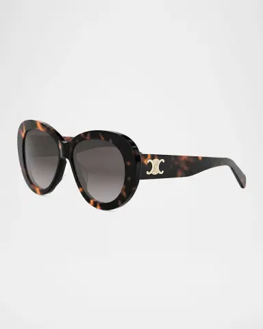 CELINE Triomphe Logo Oval Acetate Sunglasses | Thumbnail 2 CELINE Triomphe Logo Oval Acetate Sunglasses | Thumbnail 2