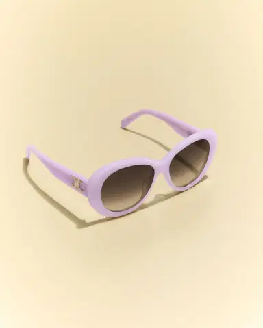CELINE Triomphe Logo Oval Acetate Sunglasses | Thumbnail 4 CELINE Triomphe Logo Oval Acetate Sunglasses | Thumbnail 4
