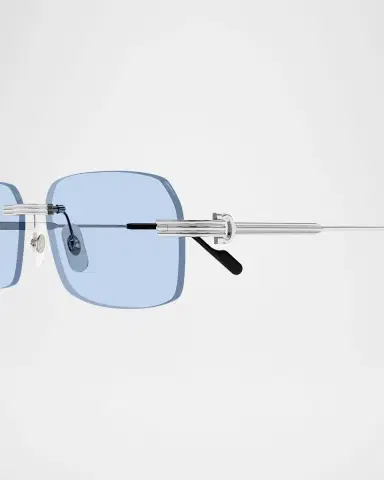 Cartier Men 's Rimless Rectangle Metal Sunglasses | Thumbnail 2 Cartier Men 's Rimless Rectangle Metal Sunglasses | Thumbnail 2