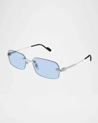Cartier Men 's Rimless Rectangle Metal Sunglasses | Thumbnail 3 Cartier Men 's Rimless Rectangle Metal Sunglasses | Thumbnail 3