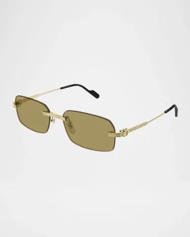 Cartier Men 's Rimless Rectangle Metal Sunglasses | Thumbnail 3 Cartier Men 's Rimless Rectangle Metal Sunglasses | Thumbnail 3