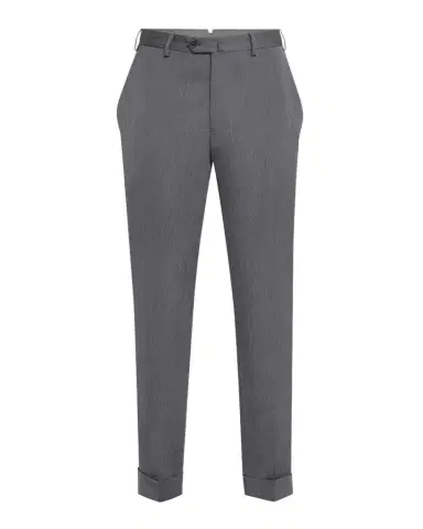 Emporio Armani Men's Wool Tonal Stripe Trousers | Thumbnail 1 Emporio Armani Men's Wool Tonal Stripe Trousers | Thumbnail 1
