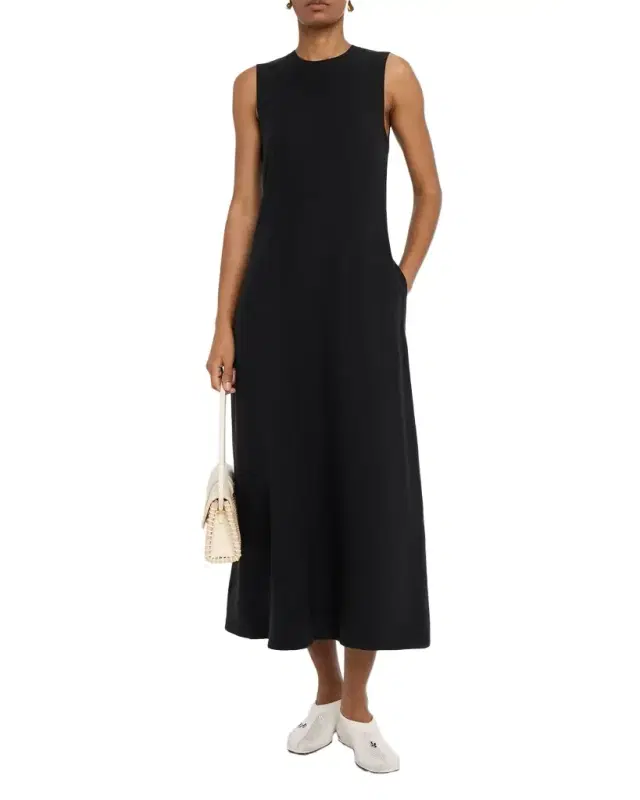 Fluid Cotton Sleeveless Midi Dress Fluid Cotton Sleeveless Midi Dress