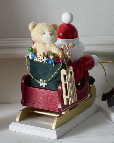 Steinbach Santa On His Sled with Reindeer Christmas Decoration | Thumbnail 3 Steinbach Santa On His Sled with Reindeer Christmas Decoration | Thumbnail 3