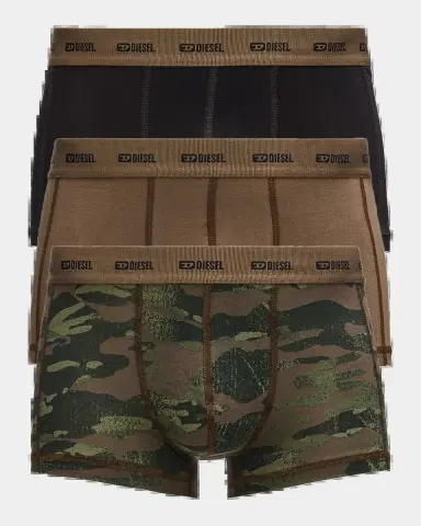 Diesel Men's Damien Logo Waistband 3-Pack Boxer Briefs | Thumbnail 2 Diesel Men's Damien Logo Waistband 3-Pack Boxer Briefs | Thumbnail 2