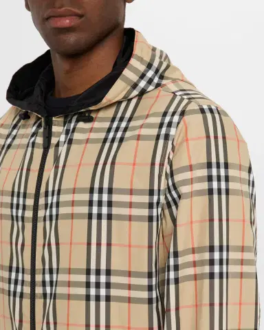 Burberry Men 's Check Hooded Jacket | Thumbnail 5 Burberry Men 's Check Hooded Jacket | Thumbnail 5
