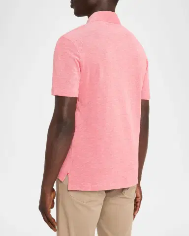 Isaia Men's Washed Cotton Piquet Polo Shirt | Thumbnail 2 Isaia Men's Washed Cotton Piquet Polo Shirt | Thumbnail 2