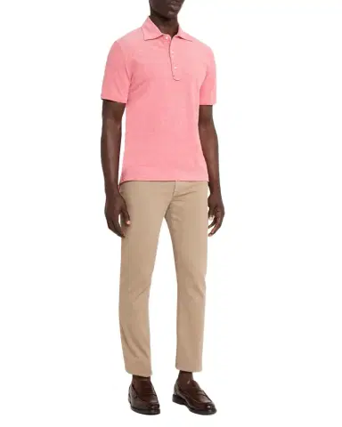 Isaia Men's Washed Cotton Piquet Polo Shirt | Thumbnail 1 Isaia Men's Washed Cotton Piquet Polo Shirt | Thumbnail 1