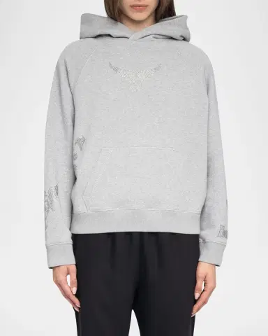 Zadig & Voltaire Georgy Multi Strass Hooded Sweatshirt | Thumbnail 4 Zadig & Voltaire Georgy Multi Strass Hooded Sweatshirt | Thumbnail 4
