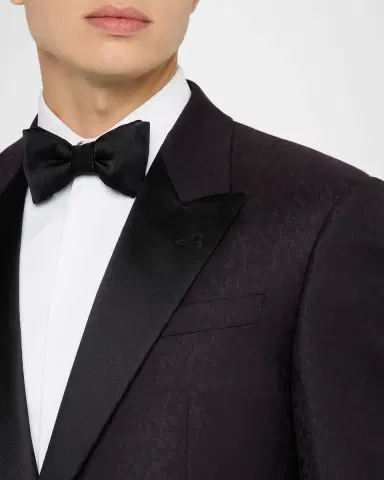 Emporio Armani Men 's Wool Jacquard Tonal Camouflage Peak Lapel Dinner Jacket | Thumbnail 5 Emporio Armani Men 's Wool Jacquard Tonal Camouflage Peak Lapel Dinner Jacket | Thumbnail 5