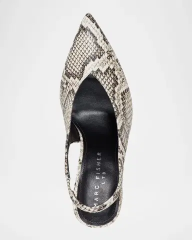 Marc Fisher LTD Esther Snake-Printed Leather Slingback Pumps | Thumbnail 4 Marc Fisher LTD Esther Snake-Printed Leather Slingback Pumps | Thumbnail 4