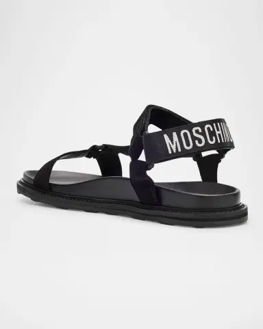 Moschino Men's Strappy Leather Sandals | Thumbnail 4 Moschino Men's Strappy Leather Sandals | Thumbnail 4