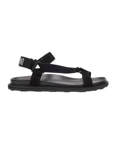 Moschino Men's Strappy Leather Sandals | Thumbnail 1 Moschino Men's Strappy Leather Sandals | Thumbnail 1