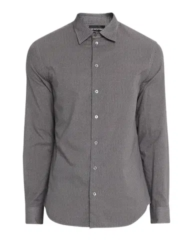 Emporio Armani Men's Cotton Diagonal Wave Sport Shirt | Thumbnail 1 Emporio Armani Men's Cotton Diagonal Wave Sport Shirt | Thumbnail 1