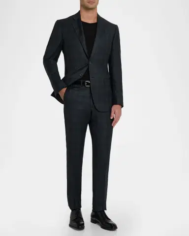Emporio Armani Men's Wool Super 130s Plaid G Line Suit | Thumbnail 2 Emporio Armani Men's Wool Super 130s Plaid G Line Suit | Thumbnail 2