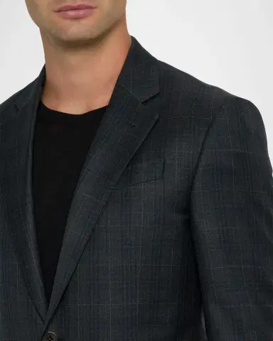 Emporio Armani Men's Wool Super 130s Plaid G Line Suit | Thumbnail 6 Emporio Armani Men's Wool Super 130s Plaid G Line Suit | Thumbnail 6