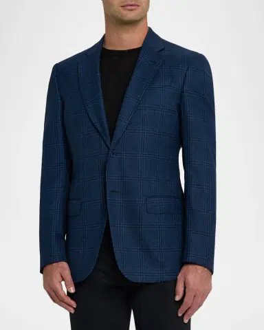 Emporio Armani Men's Prince of Wales Wool G Line Sport Coat | Thumbnail 4 Emporio Armani Men's Prince of Wales Wool G Line Sport Coat | Thumbnail 4