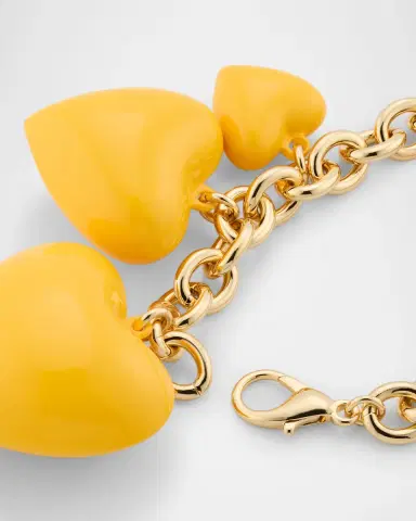 Roxanne Assoulin The Happy Heart Bag Charm, Persimmon Yellow | Thumbnail 4 Roxanne Assoulin The Happy Heart Bag Charm, Persimmon Yellow | Thumbnail 4