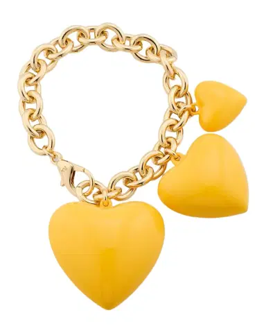 Roxanne Assoulin The Happy Heart Bag Charm, Persimmon Yellow | Thumbnail 1 Roxanne Assoulin The Happy Heart Bag Charm, Persimmon Yellow | Thumbnail 1