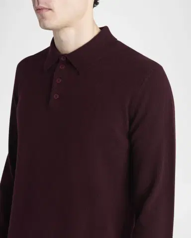 Giorgio Armani Men 's Cashmere Knit Polo Sweater | Thumbnail 4 Giorgio Armani Men 's Cashmere Knit Polo Sweater | Thumbnail 4