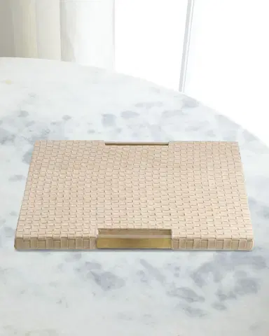 Arteriors Kellen Suede Basketweave Tray | Thumbnail 1 Arteriors Kellen Suede Basketweave Tray | Thumbnail 1