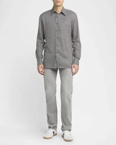 TOM FORD Men's Lyocell Graphic Polka Dot Dress Shirt | Thumbnail 2 TOM FORD Men's Lyocell Graphic Polka Dot Dress Shirt | Thumbnail 2