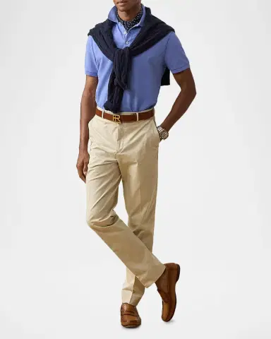 Ralph Lauren Purple Label Men's Double-Mercerized Pique Monogram Polo Shirt | Thumbnail 2 Ralph Lauren Purple Label Men's Double-Mercerized Pique Monogram Polo Shirt | Thumbnail 2
