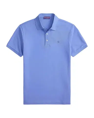 Ralph Lauren Purple Label Men's Double-Mercerized Pique Monogram Polo Shirt | Thumbnail 1 Ralph Lauren Purple Label Men's Double-Mercerized Pique Monogram Polo Shirt | Thumbnail 1