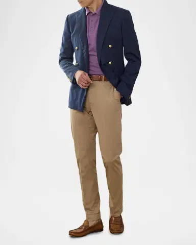 Ralph Lauren Purple Label Men's Double-Mercerized Pique Monogram Polo Shirt | Thumbnail 2 Ralph Lauren Purple Label Men's Double-Mercerized Pique Monogram Polo Shirt | Thumbnail 2