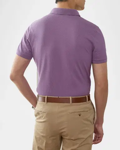 Ralph Lauren Purple Label Men's Double-Mercerized Pique Monogram Polo Shirt | Thumbnail 3 Ralph Lauren Purple Label Men's Double-Mercerized Pique Monogram Polo Shirt | Thumbnail 3