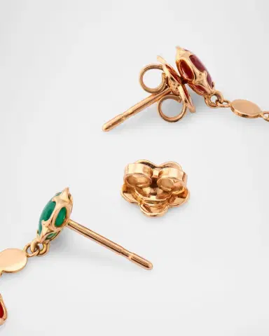 Pasquale Bruni 18K Rose Gold Figlia dei Fiori Earrings with Multicolor Stones | Thumbnail 3 Pasquale Bruni 18K Rose Gold Figlia dei Fiori Earrings with Multicolor Stones | Thumbnail 3