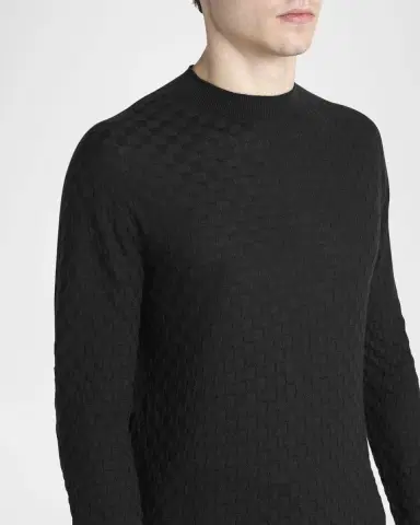 Giorgio Armani Men's Quadrant Knit Cashmere and Silk Crewneck Sweater | Thumbnail 5 Giorgio Armani Men's Quadrant Knit Cashmere and Silk Crewneck Sweater | Thumbnail 5