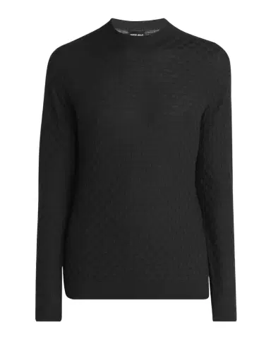 Giorgio Armani Men's Quadrant Knit Cashmere and Silk Crewneck Sweater | Thumbnail 1 Giorgio Armani Men's Quadrant Knit Cashmere and Silk Crewneck Sweater | Thumbnail 1