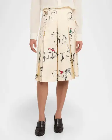 Loro Piana Mark Pleated Bermuda Skirt | Thumbnail 4 Loro Piana Mark Pleated Bermuda Skirt | Thumbnail 4