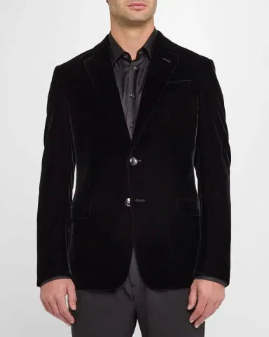 Giorgio Armani Men's Velvet Notch Lapel Dinner Jacket | Thumbnail 4 Giorgio Armani Men's Velvet Notch Lapel Dinner Jacket | Thumbnail 4