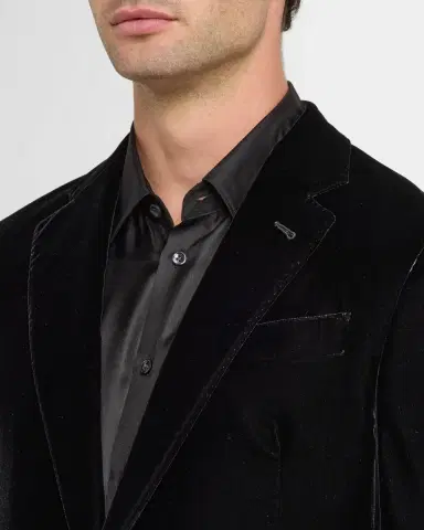 Giorgio Armani Men's Velvet Notch Lapel Dinner Jacket | Thumbnail 5 Giorgio Armani Men's Velvet Notch Lapel Dinner Jacket | Thumbnail 5