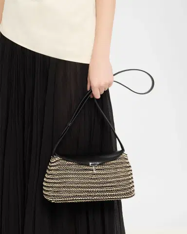 Toteme T-Lock Woven Leather Clutch Bag | Thumbnail 2 Toteme T-Lock Woven Leather Clutch Bag | Thumbnail 2