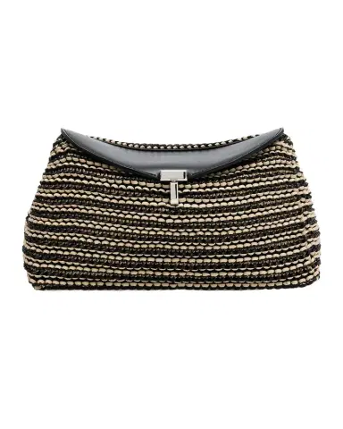 Toteme T-Lock Woven Leather Clutch Bag | Thumbnail 1 Toteme T-Lock Woven Leather Clutch Bag | Thumbnail 1