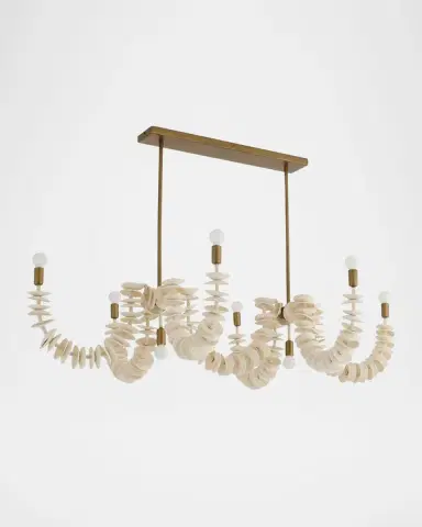 Arteriors Kalama 57" 8-Light Linear Coconut Shell Chandelier | Thumbnail 3 Arteriors Kalama 57" 8-Light Linear Coconut Shell Chandelier | Thumbnail 3